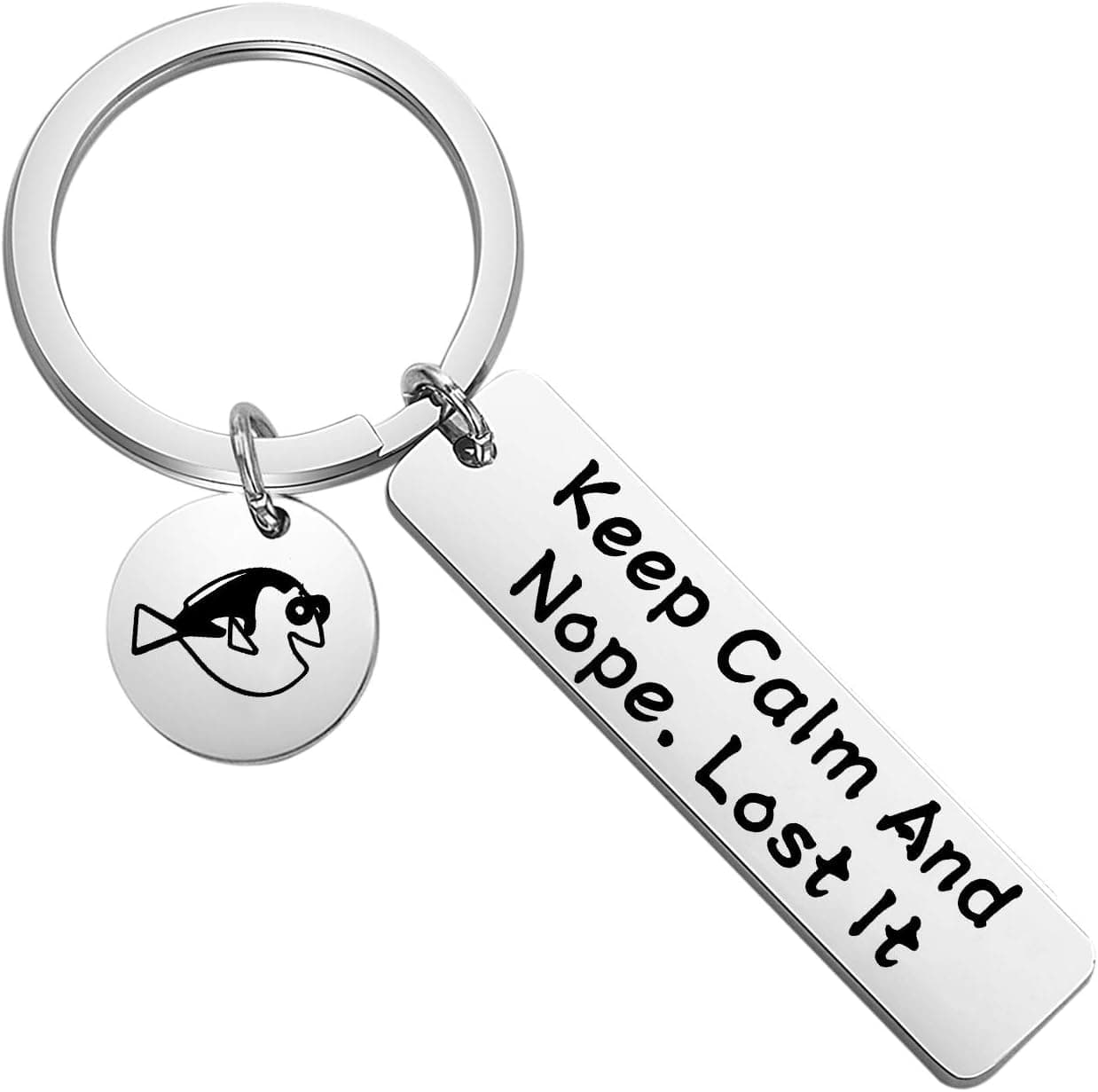 Dory Fish Keychain Dory Lover Gift Keep Calm and Nope Lost It Jewelry for Friend Family (Nope Lost It K-S)