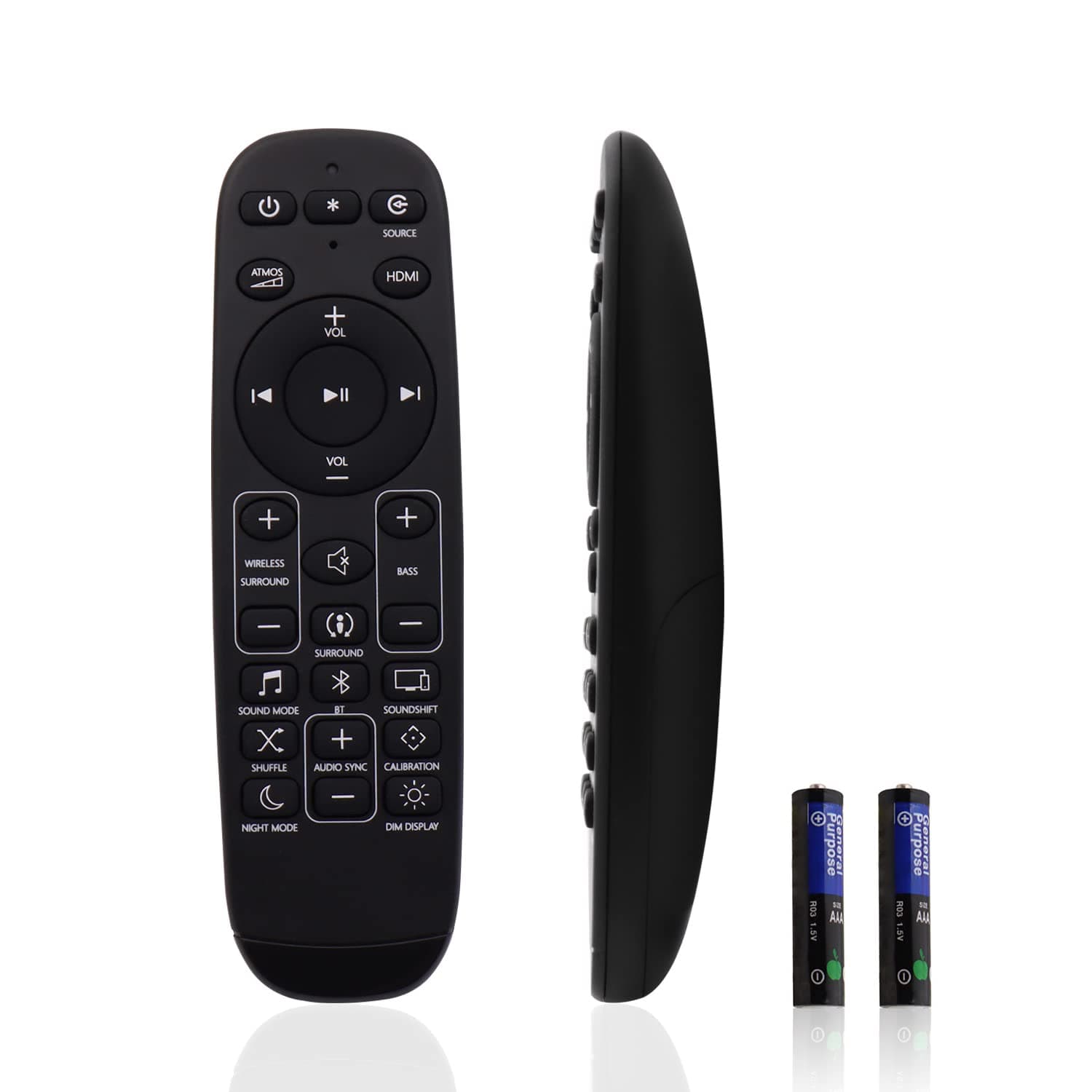 Remote Control with Battery Replacement for JBL Soundbar Bar 9.1, 5.1, 3.1, 2.1, 2.0 Soundbars and JBL2GBAR51IMBLKAM Bar 5.1 Soundbar System