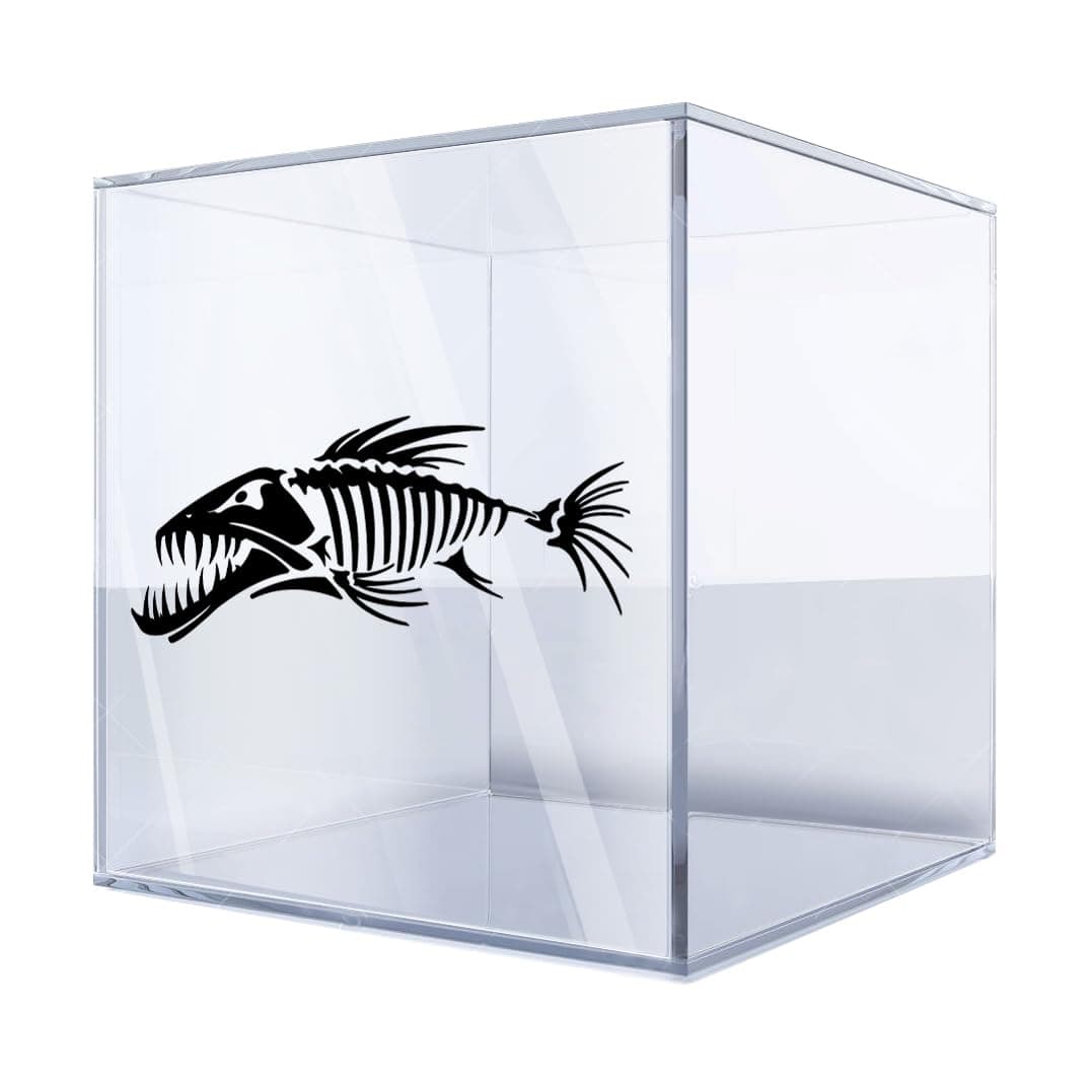 Fish Bones Skull Sticker Create a Dark Aesthetic with Skull Vinyl for Biker Helmets (5 X 1,8)