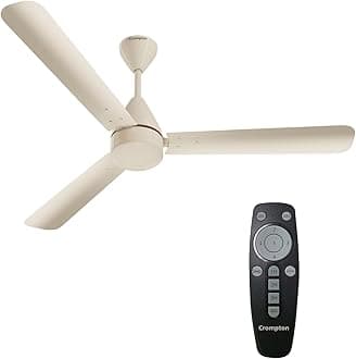 - Crompton Energion Hyperjet 1200mm BLDC Ceiling Fan | Point Anywhere Remote Control | BEE 5 Star Rated Energy Efficient | Superior Air Delivery | Anti-Rust | 2 Year Manufacturer Warranty | Ivory