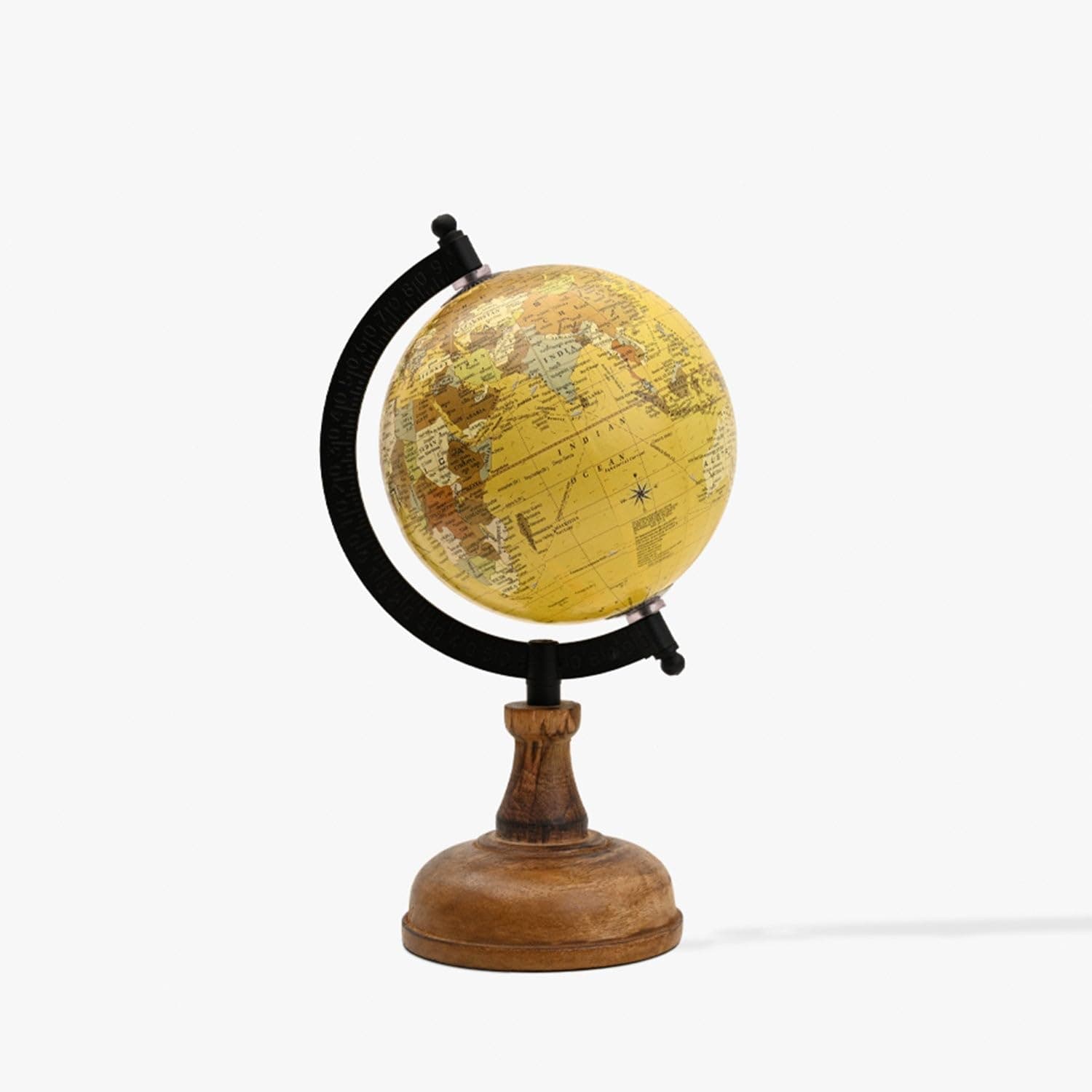 CASA DECOR Yellow Mellow Abstract Globe for Home Decor/Office Table/Gift for Boys/World Globe and Kids and Students Learning Dia -5 Inches