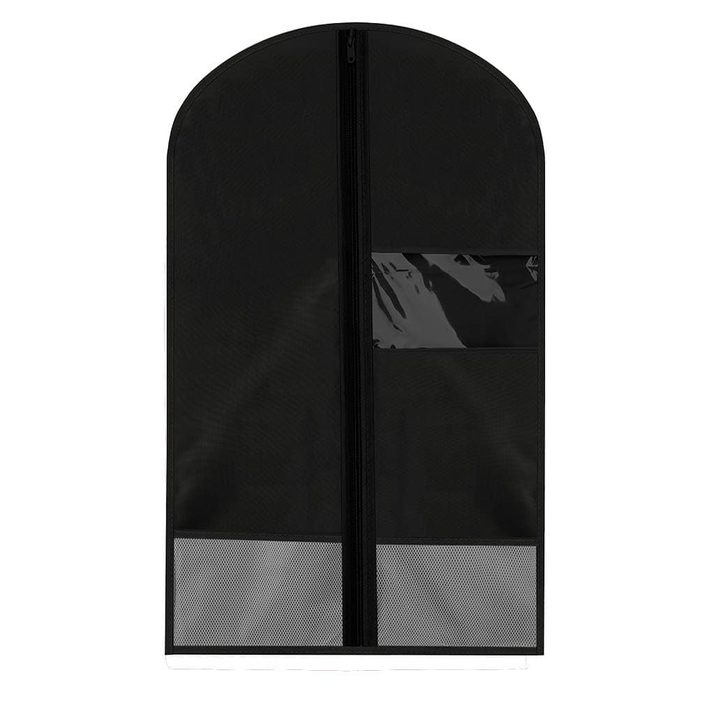 Breathable Dust-Proof Garment Bag with Clear Window and 2 Mesh Pockets, 41"x22.8" Anti-Moth Durable Oxford Cloth Suit Covers with Zipper for Suit, Dresses, Linens, Storage or Travel(M, Black)
