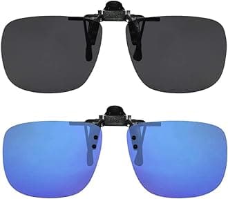 Clip On Sunglasses Flip Up Polarized Sunglasses Clip onto Eyeglasses Over Prescription Glasses Case Included