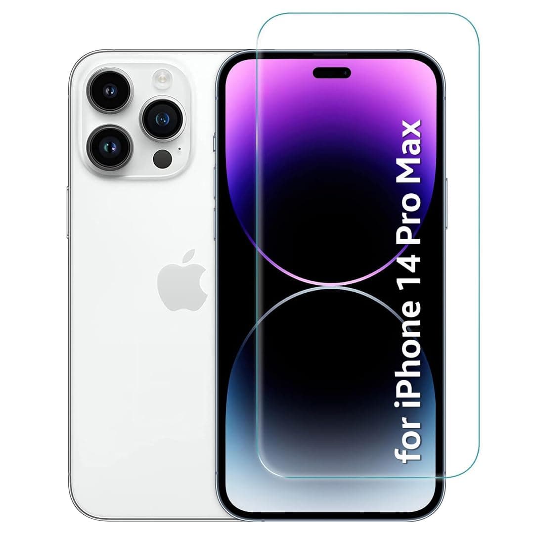 Tempered Glass Screen Guard For Iphone 14 Pro Max (6.7 Inch) With Easy Cleaning Kit (Pack Of 1) For Cellphone