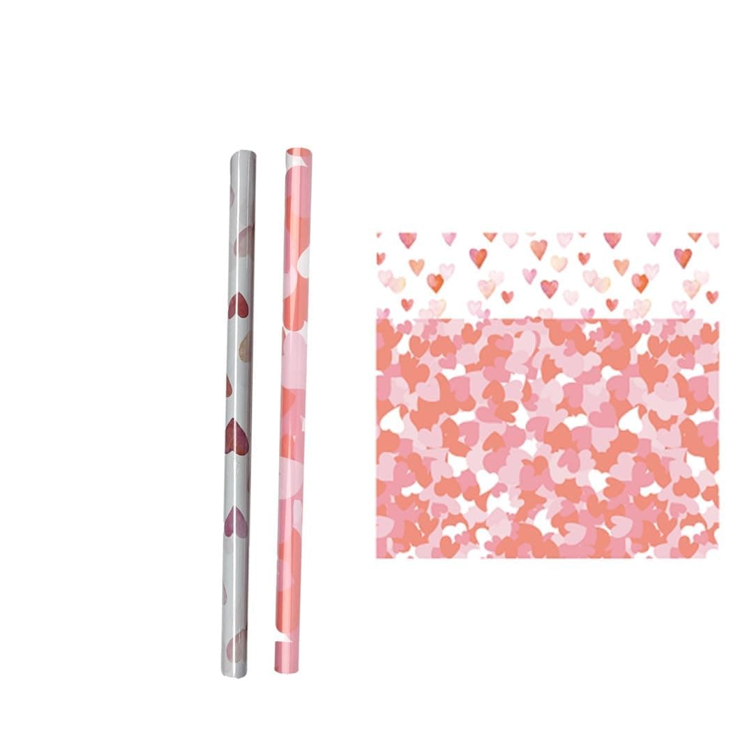 MINISO Pink Romance Series Wrapping Paper, 2 Assorted Models