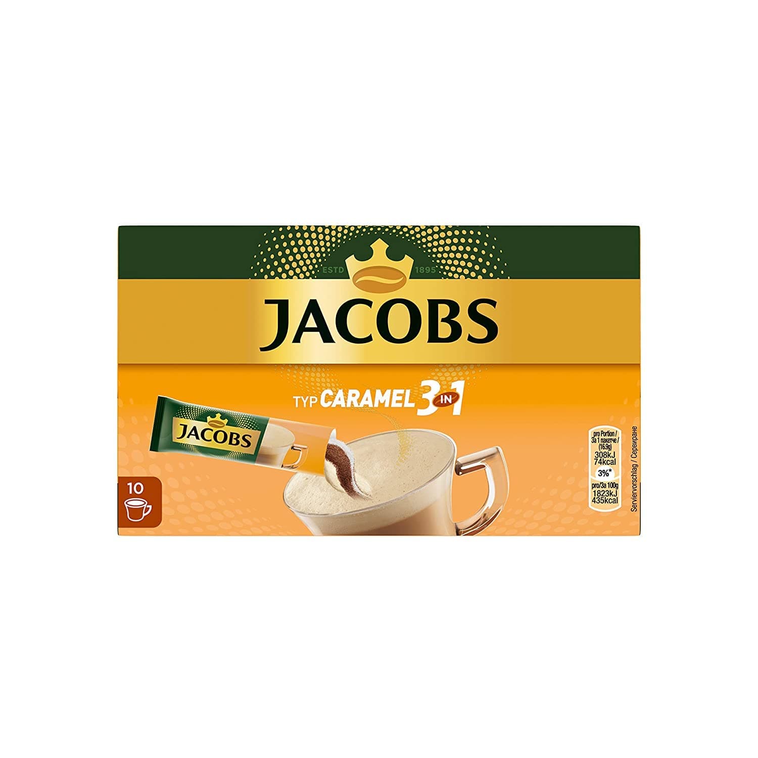 Jacobs coffee 3 in 1 caramel, 169g