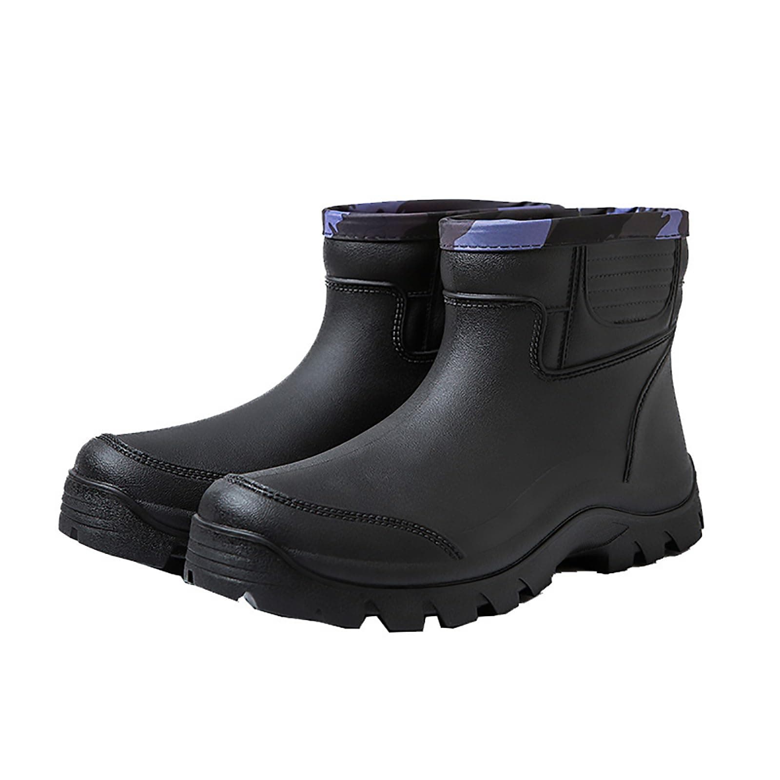 Rain Boots for Men PVC Waterproof Rubber Boots Mud Boot Short Ankle Boots