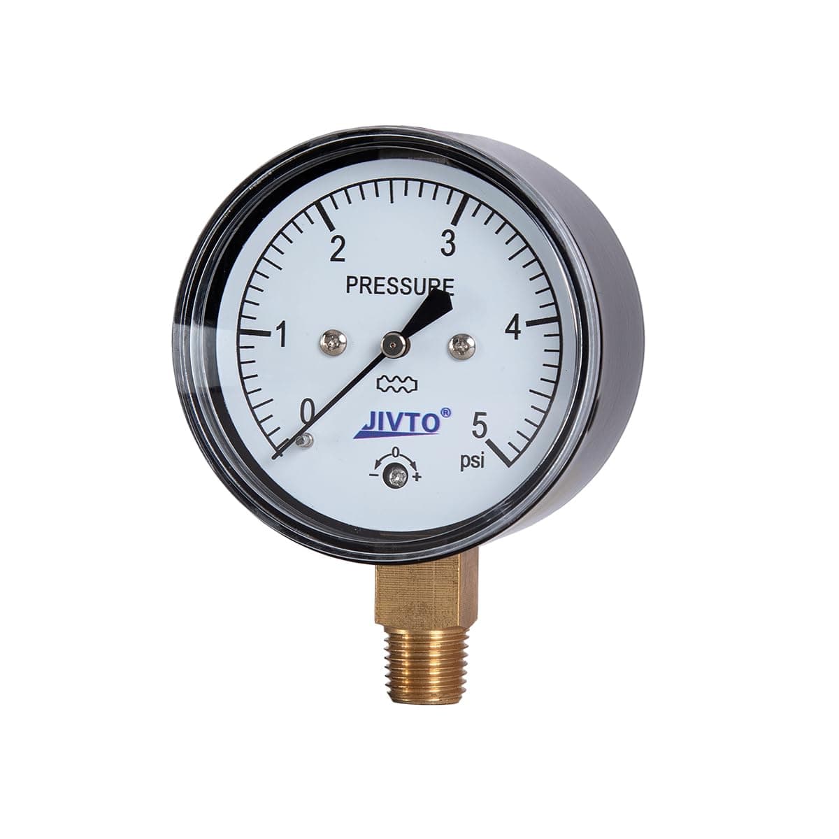 0-5 Psi Low Capsule Pressure Gauge,2-1/2" Dial,1/4" NPT Lower Mount,Zero Adjustment,for Air Gas Water Regulator Pressure Test