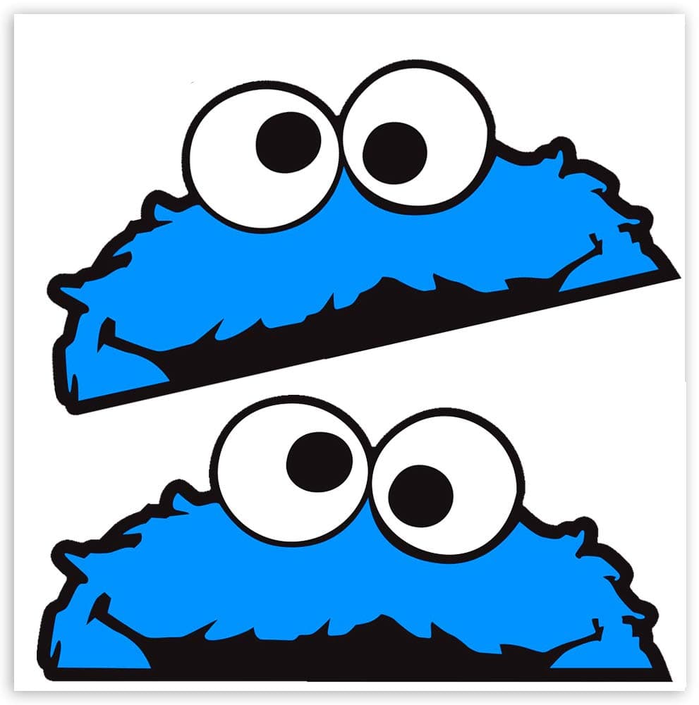 2 x PVC Cookie Monster Stickers B 99