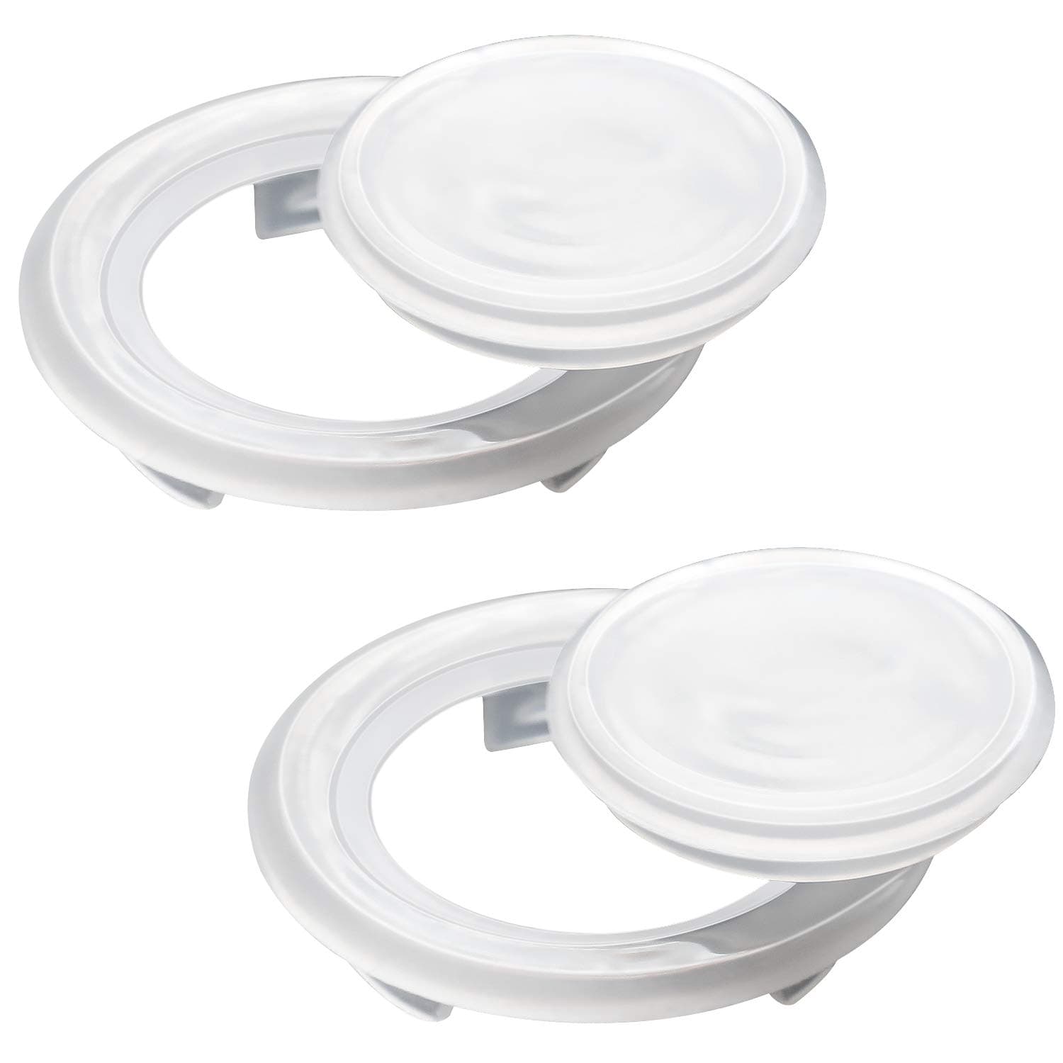 2 Inch Patio Table Umbrella Hole Ring and Cap Set, Thicker Hole Ring Plug and Cap Set for Standard Size Umbrella (2 Set) (Translucent)