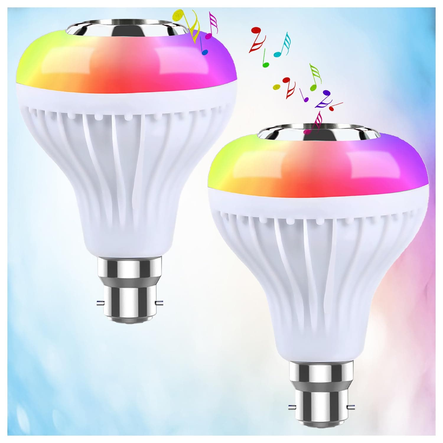 Pick Ur Needs Bluetooth Speaker Smart Lighting Music Bulb Color Changing With Remote Control (Pack of 2)