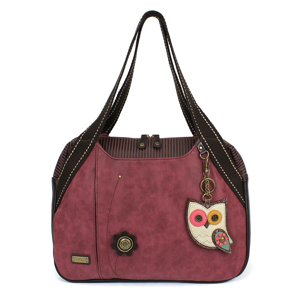 CHALA Bowling Tote Bag Burgundy