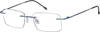 Eyekepper Frameless Reading Glasses for Men Reading - Rectangle Rimless Reader Eyeglasses Blue +1.75