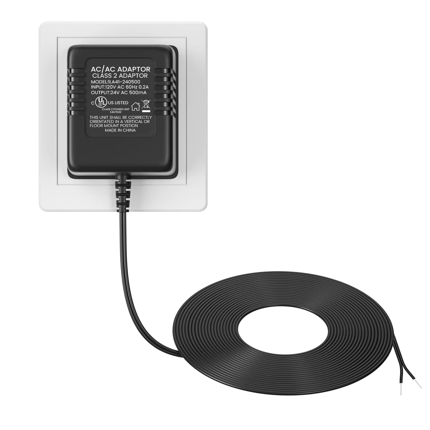 AC 24 Volt Transformer, C Wire Adapter, Compatible with All Versions of Ring Doorbell and Thermostat for Ecobee,Sensi and Honeywell, (16.4FT Charging Cable-UL Certified)