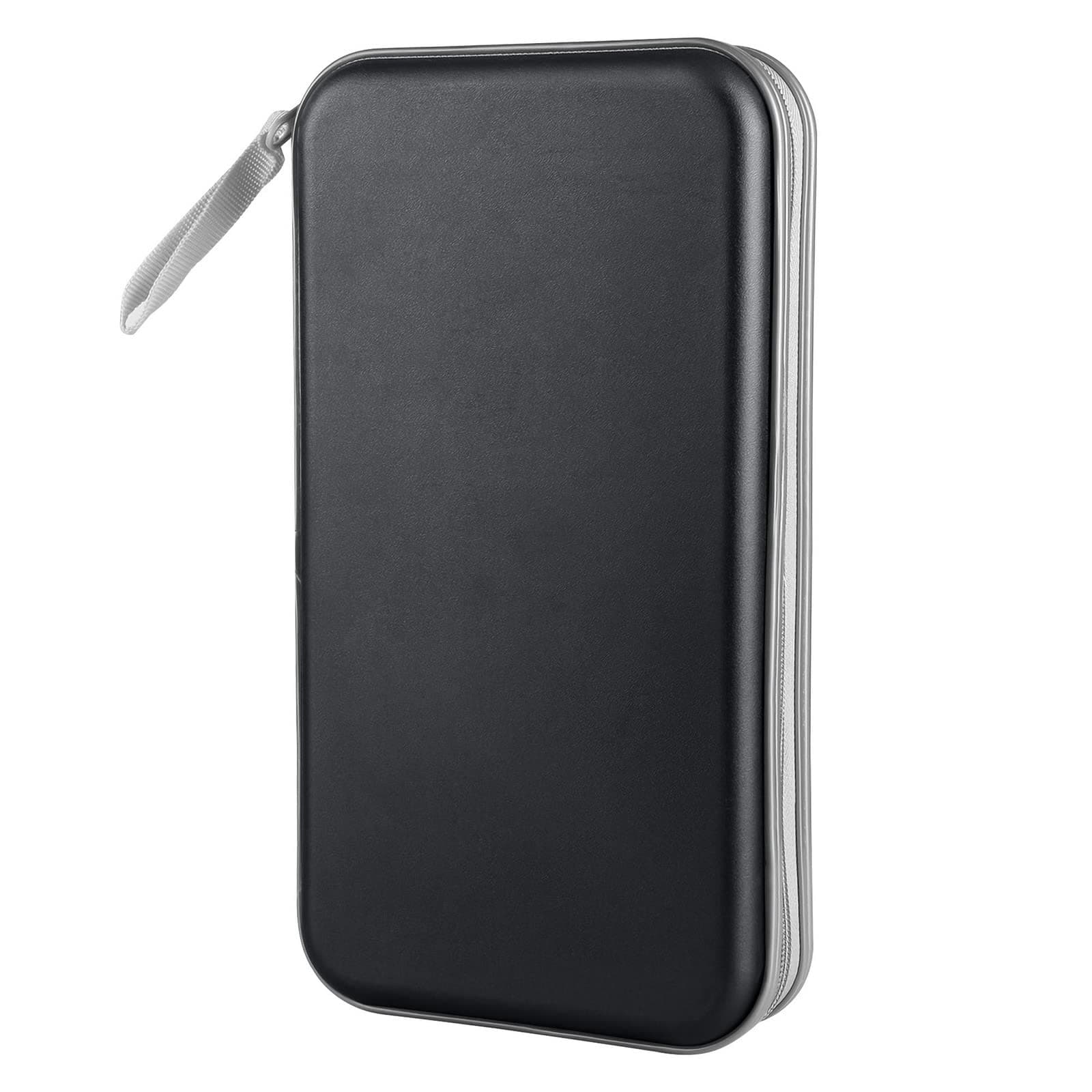 80 96 Capacity CD/DVD Case Holder Portable Zipper CD Wallet Hard Plastic DVD Cases Storage Binder Organizer for Car Home Office Travel