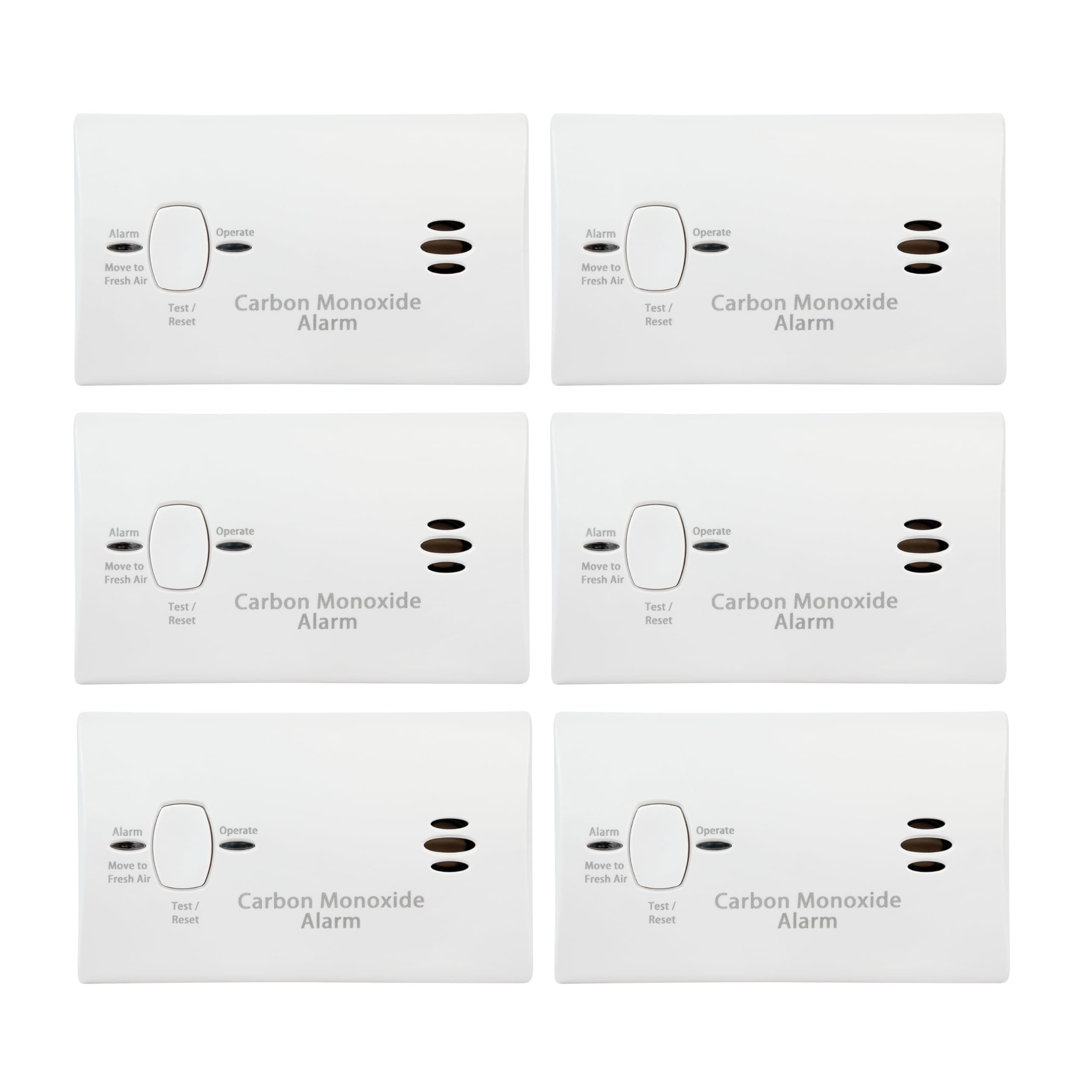 Kidde Carbon Monoxide Detector, AA Battery Powered, Portable for Travel or Home, 85 dB Alarm, LED Status Indicators, 3rd Edition, 6 Pack