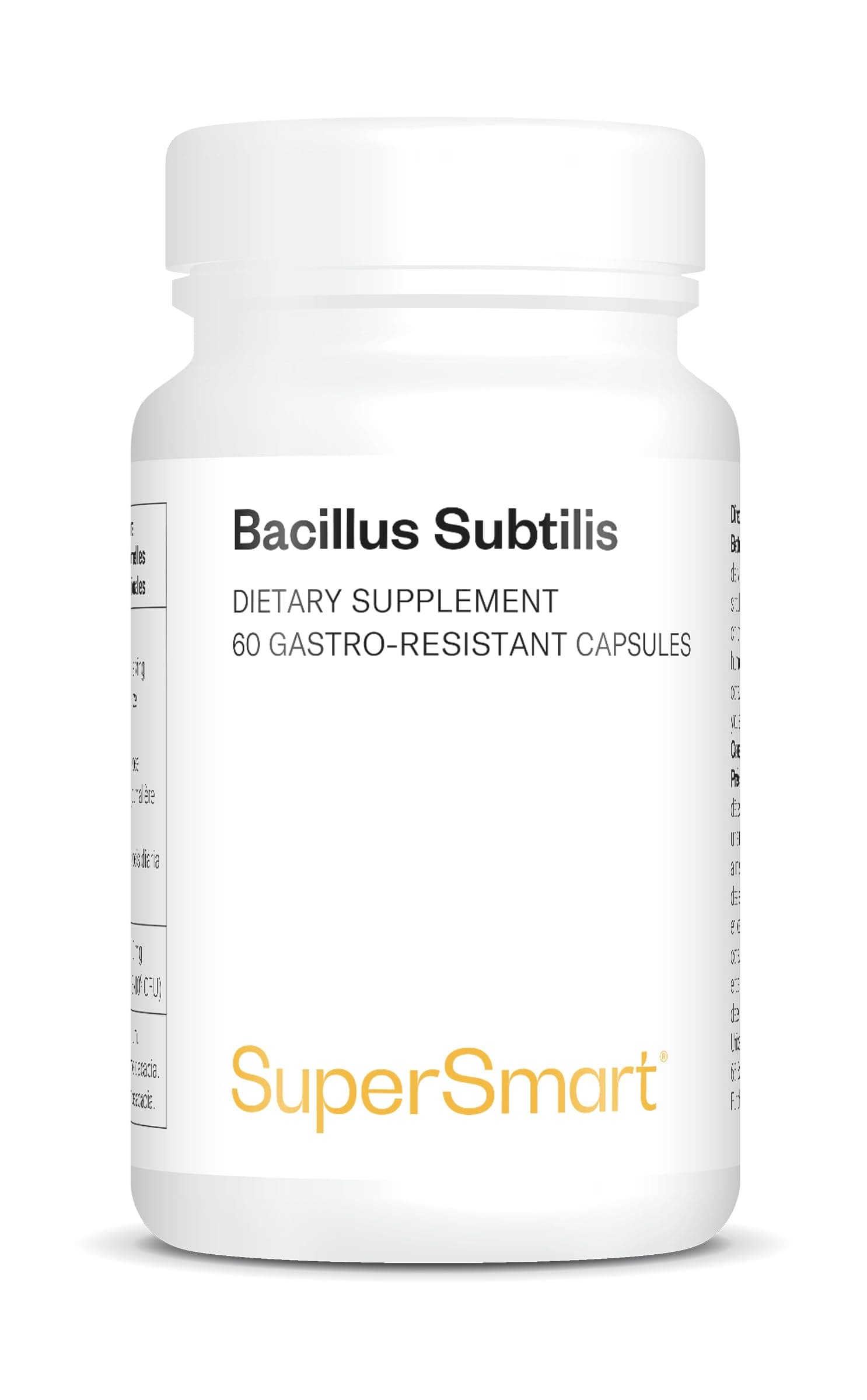 Bacillus Subtilis - 3.1 Billion CFU - Improves Natural Defenses - Helps Fight Bacteria and Pathogenic Microorganisms - Vegan - SuperSmart
