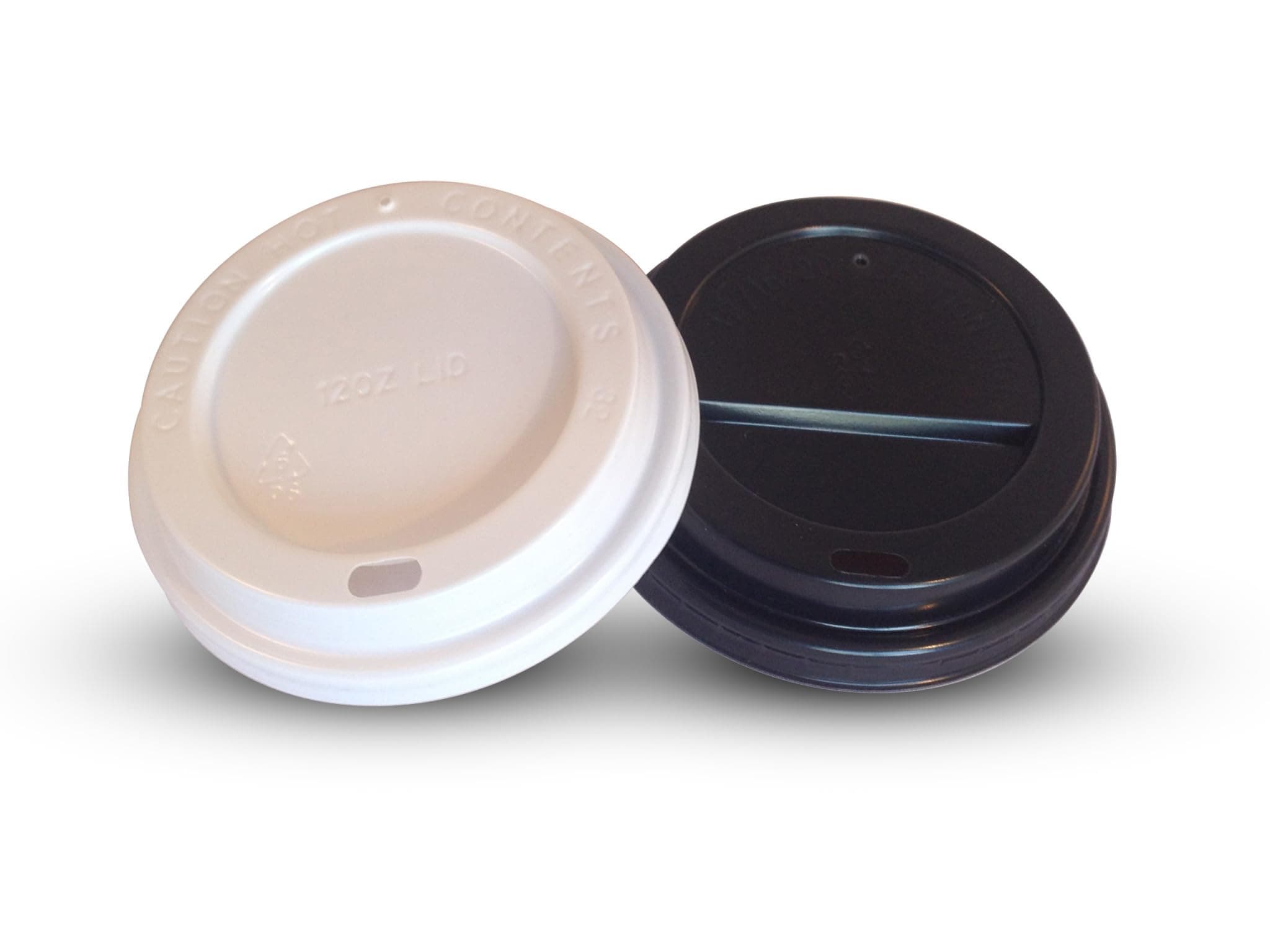 HOT BARGAINS Disposable Coffee Cup Reusable Lids, 500 Count Black or White Reusable Lids for 12oz/16oz Paper Cups, Push-On Design