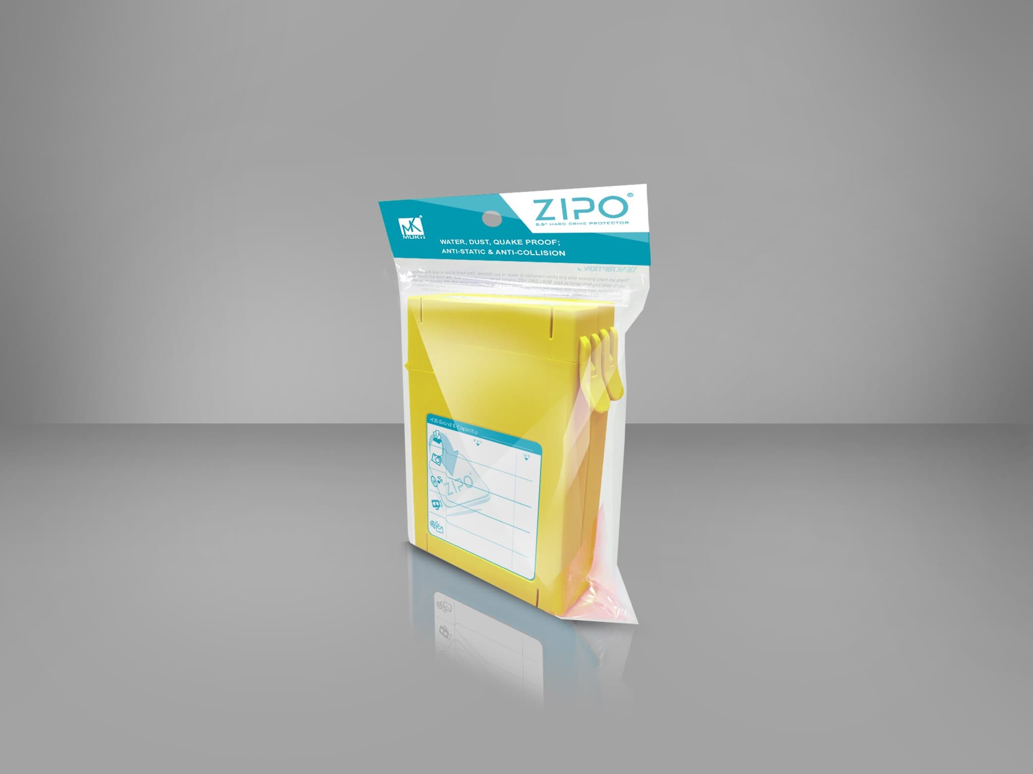 ZIO-P210-YL ZIPO 2.5" HDD Protector - Yellow (2 PCS a Pack)