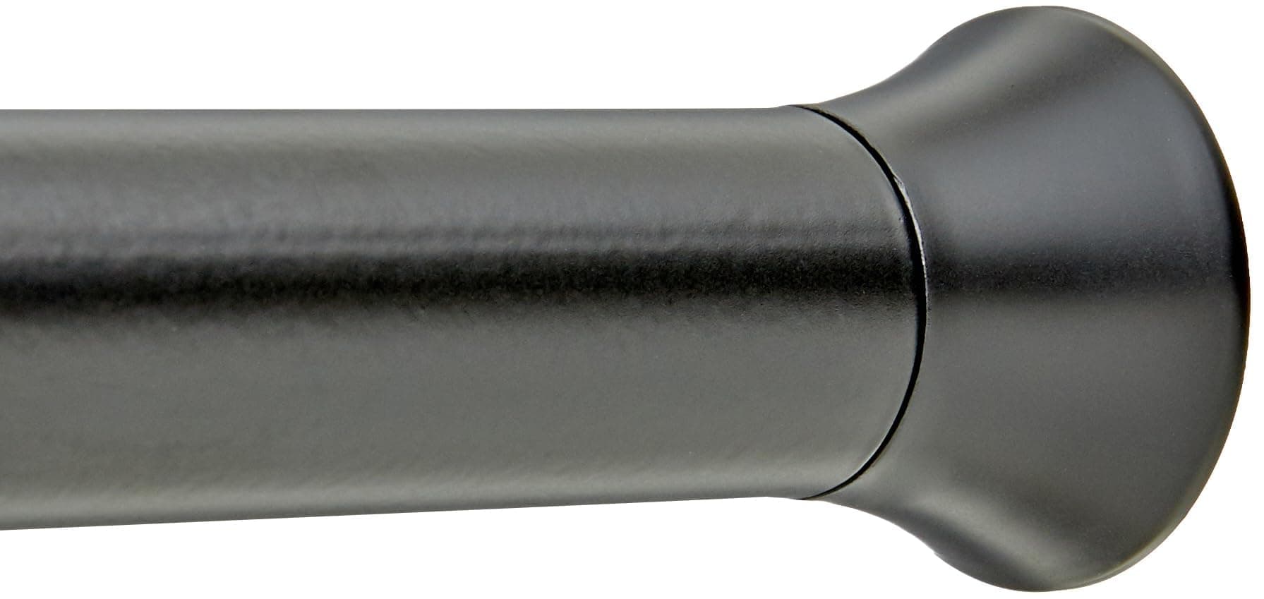 Amazon Basics No Drill Easy Install Sturdy Shower Curtain Tension Rod, Adjustable Length, 42-73", Black