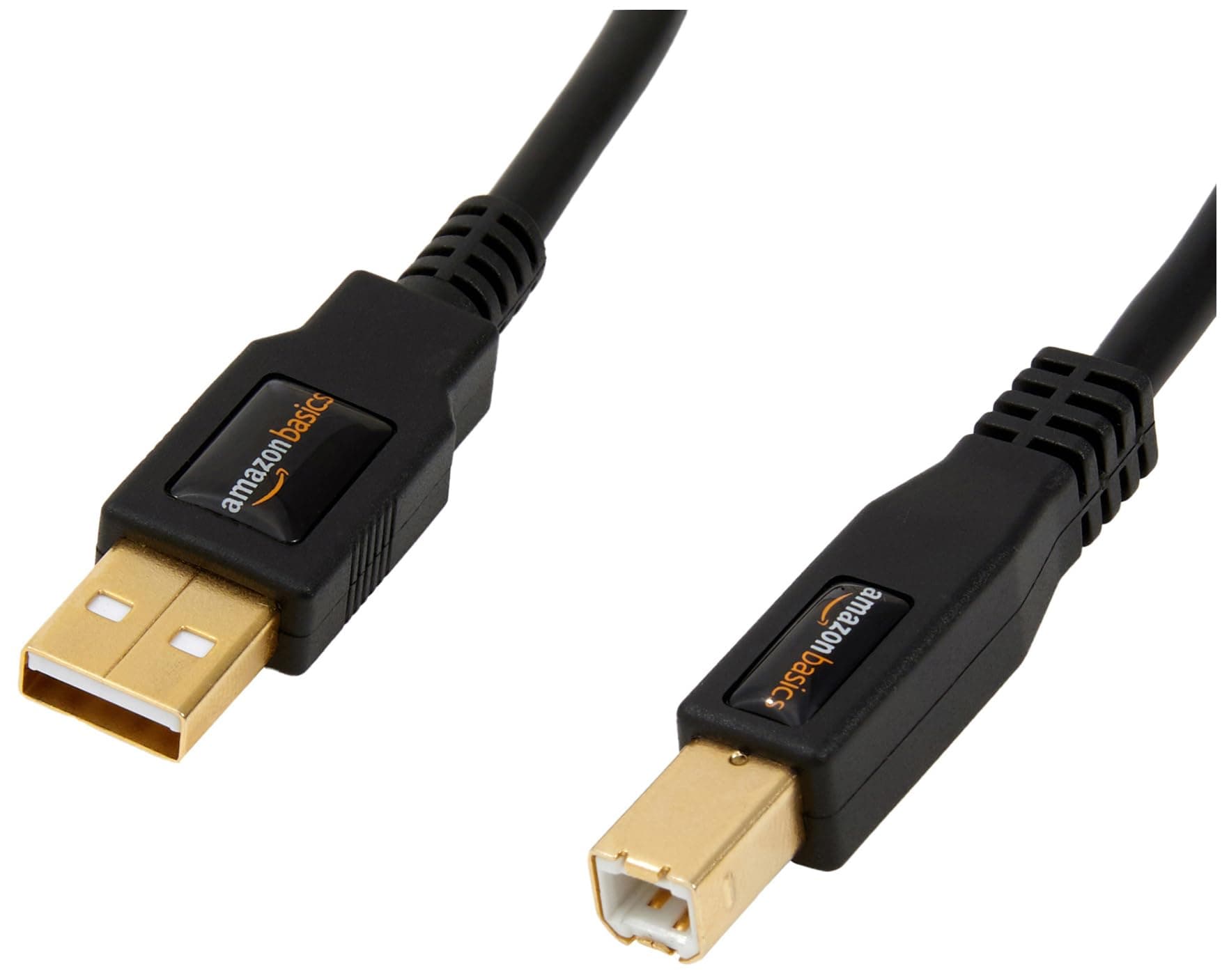 24-Pack High-Speed USB 2.0 Cable, USB-A to USB-B for Printers or External Hard Drive, Gold-Plated Connectors, 6 Foot, Black