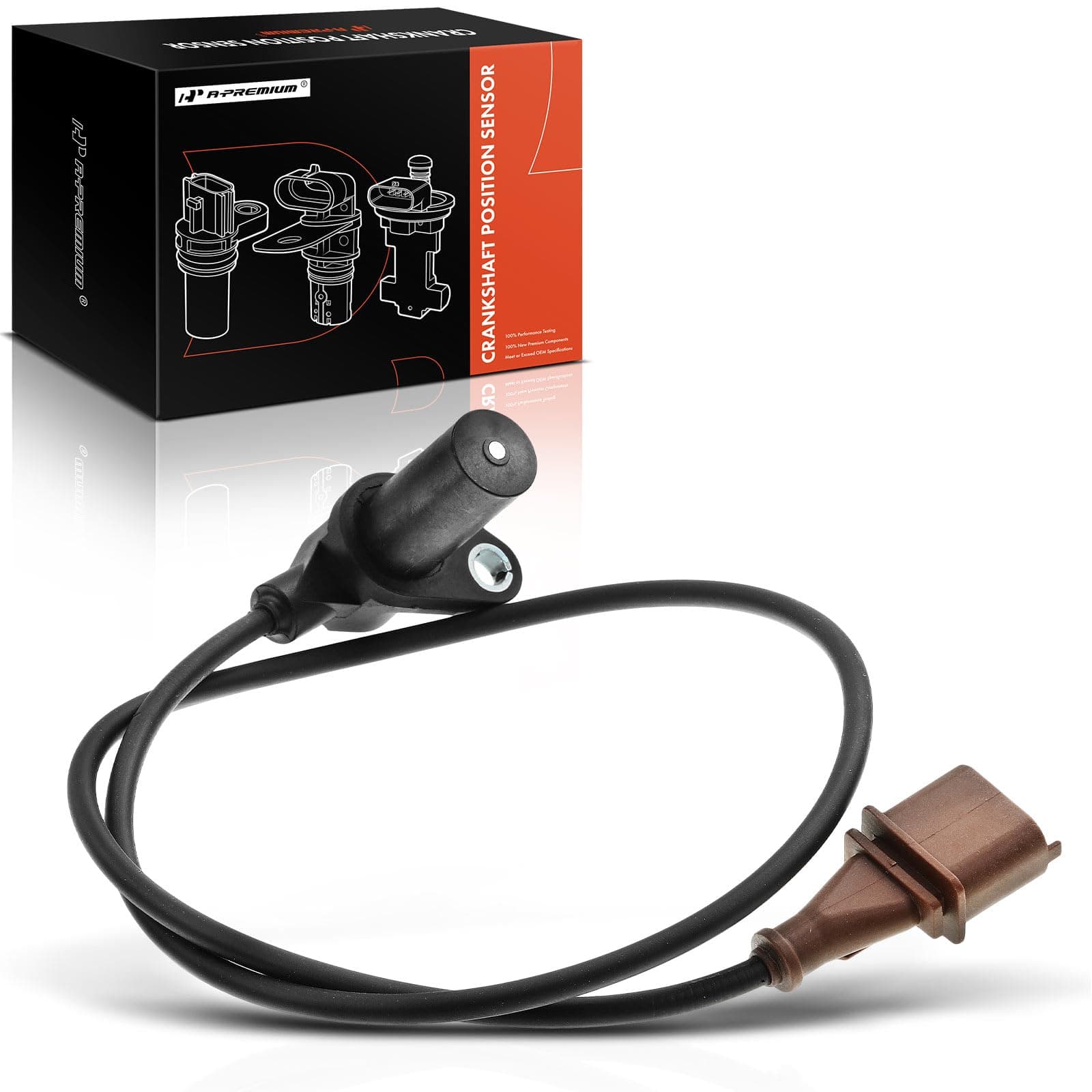 A-Premium Engine Crankshaft Position Sensor Compatible with Porsche Cayenne 2003 2004 2005 2006 2008 4.5L 4.8L, Replace# 95560638100