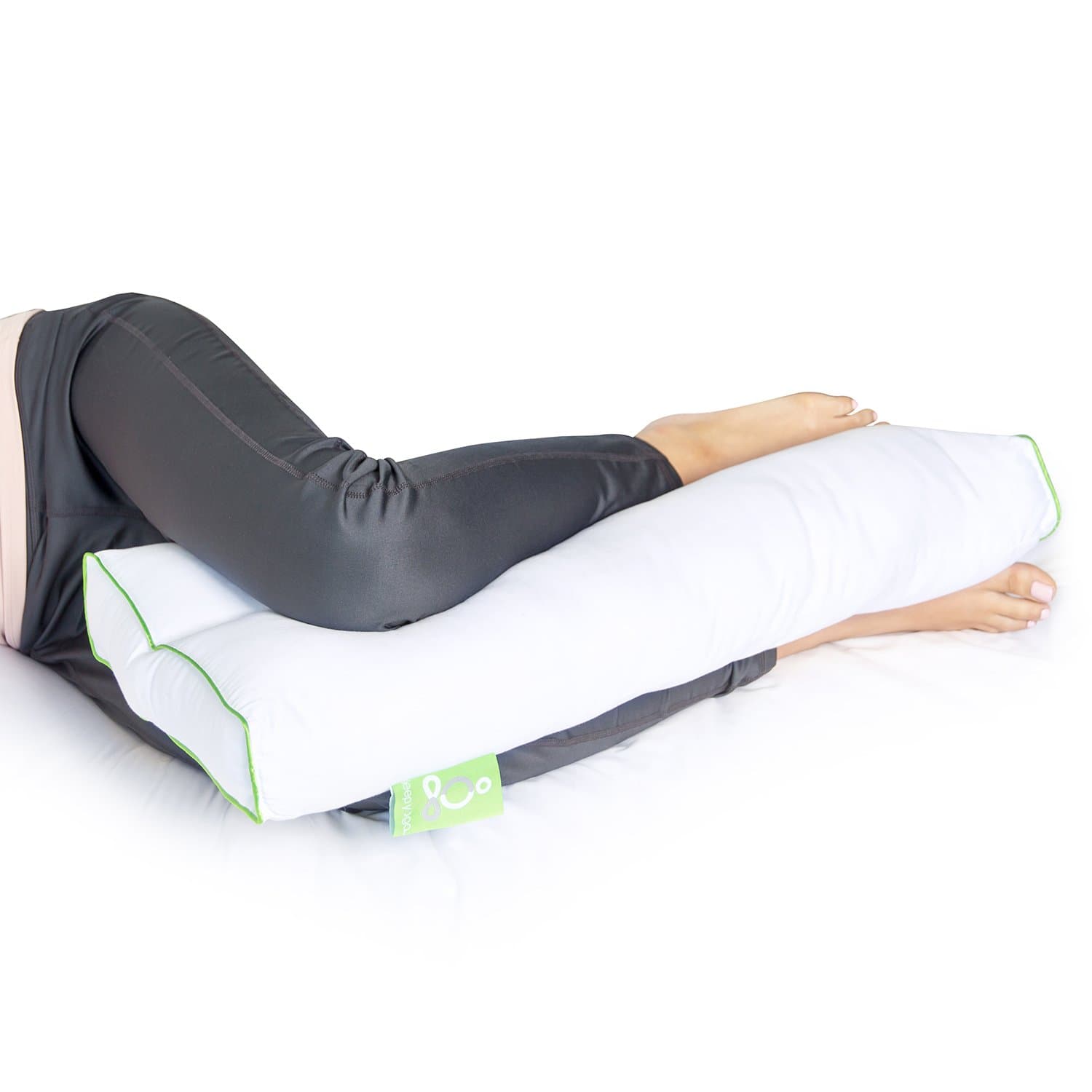 Leg Back Sleepers & Side Sleepers, Ergonomically Designed Down Alternative Between & Under Pillow for Knee Support, Hypoallergenic & Washable, 26" x 13" x 3"/One Size, WHITE