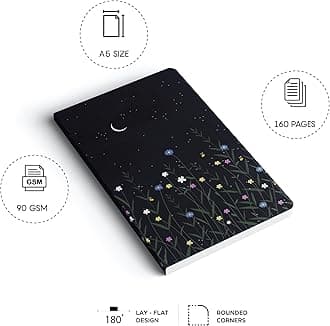 Factor Notes 160-Pages 90 GSM Ruled Notebook, A5 Size, Black