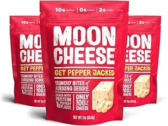 Moon Cheese Bites, Get Pepper Jacked, 2-Ounce 3-Pack, 100% Real Cheese Snack, Protein, Keto, After-School or Lunch Snack