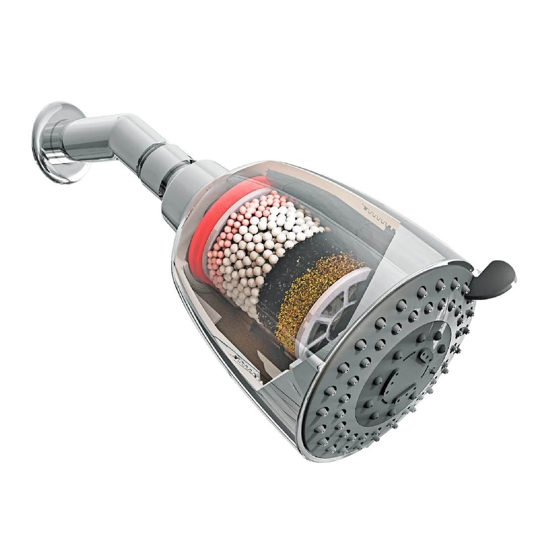 WaterScience CLEO Multi Flow Shower Filter for Bathroom | Hard Water Softener for Shower | Water Softener for Home | for Municipal/Chlorine Water - CLEO-SFM-419