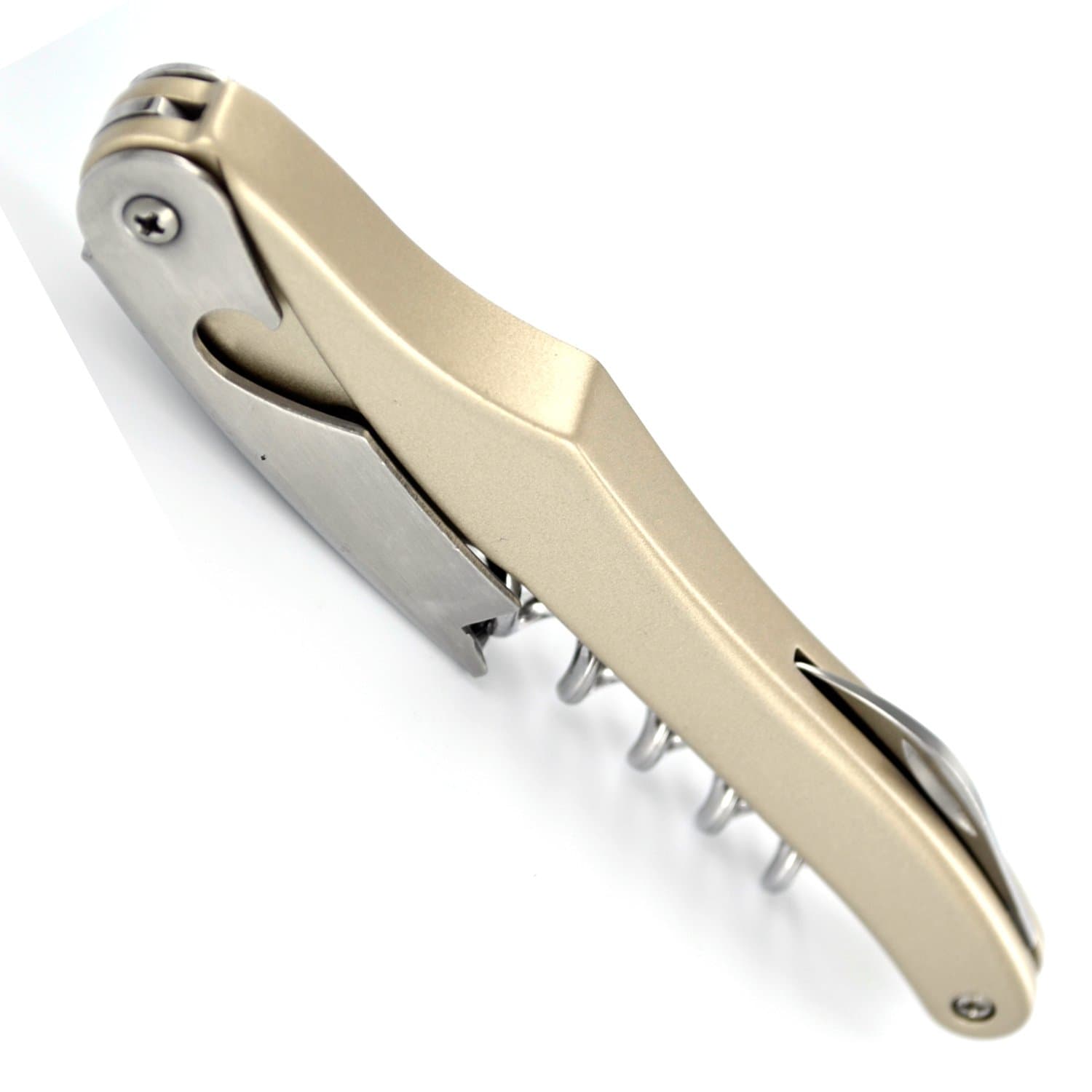 Dolphin Professional Waiter's Corkscrew Aluminum Handle Two Step Lever - Bronze Mettalic