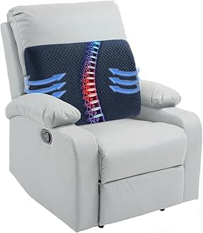HOMBYS Lumbar Support Pillow for Recliner Chair, Memory Foam Back Support Cushion for Elderly,Extra Large Lumbar Support Pillow,Thick Backrest for Home Reading (Navy Blue, 20“x13.5"x5")