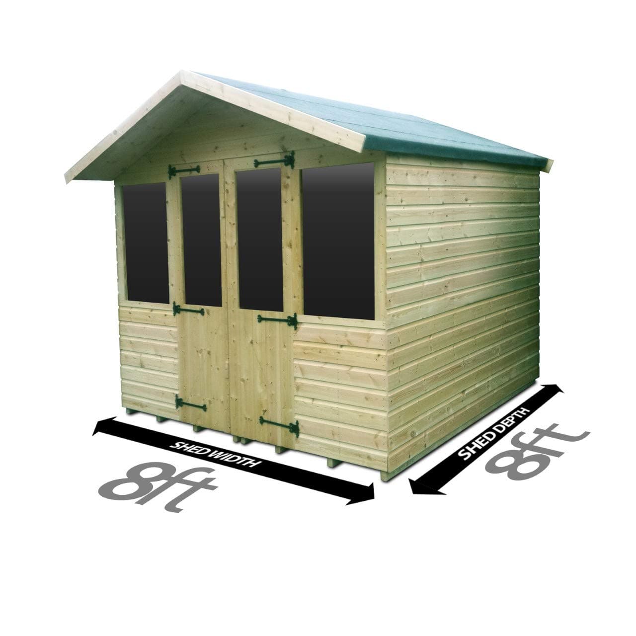 Total Sheds 8ft (2.4m) x 8ft (2.4m) Summer House Cabin Supreme Cabin