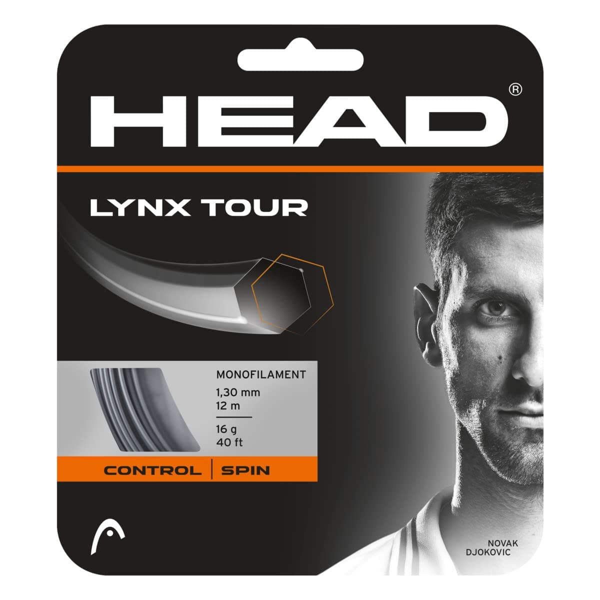 Head Lynx Tour Tennis String, 17L (Grey)