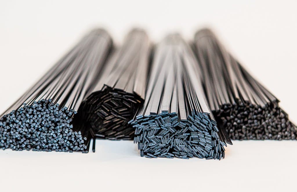 Plastic Welding Rods Starter + Reinforcing Mesh Mix ABS, PP, HDPE, PP/EPDM, , black, pack of 20 pieces