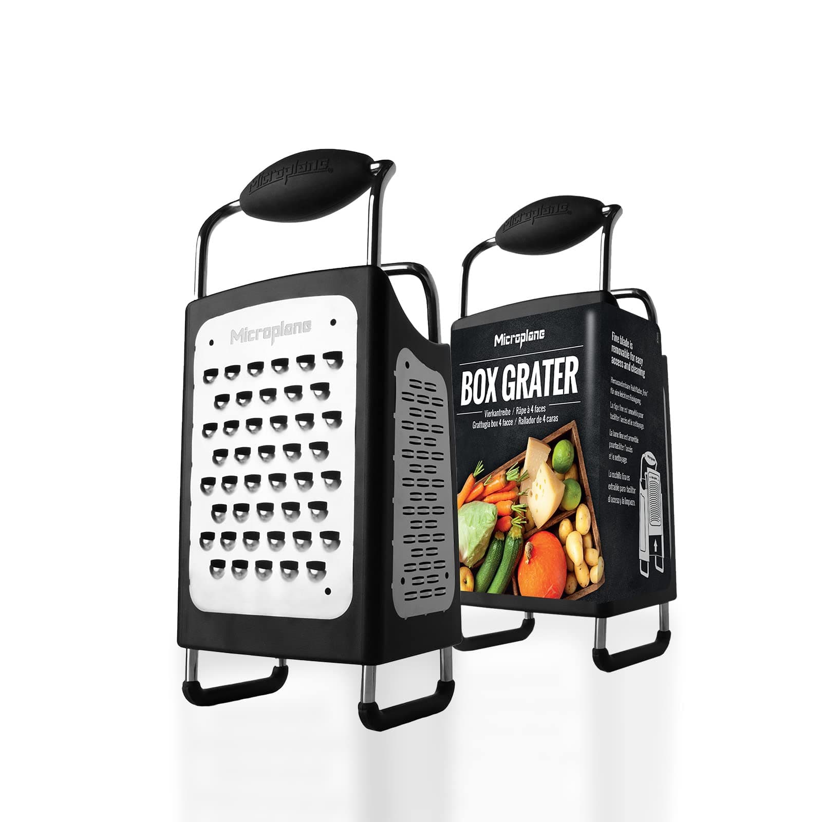 Four Sided Stainless Steel Ultra-Sharp Multi-Purpose Box Grater - Slicer, Fine, Ribbon, and Extra Coarse Blade Styles