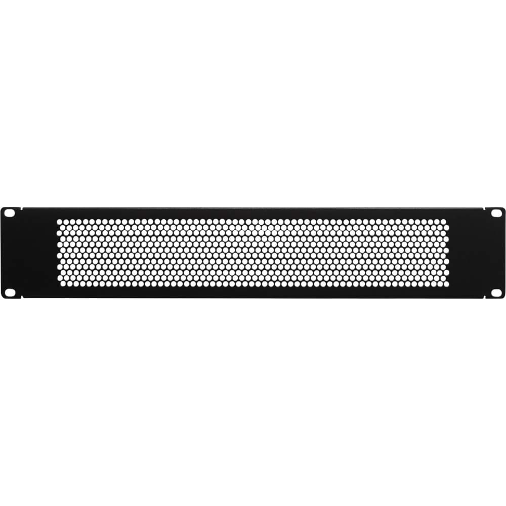 NavePoint 2U Blank Rack Mount Panel Spacer with Venting for 19-Inch Server Network Rack Enclosure Or Cabinet Black