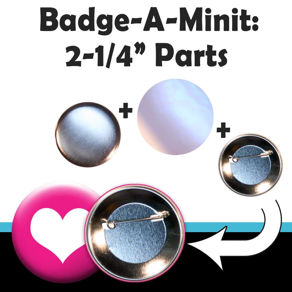 500 2-1/4" Button parts for Pin Maker Badge-A-Minit Pinbacks BAM Minute 2.25" from PeoplePowerPress