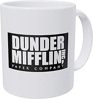 SNV Dunder Mifflin The Office Ceramic Cup for Coffee, 11 Oz, 350ml (White)