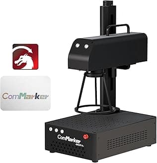 ComMarker B4 60W JPT Mopa Fiber Laser Engraving Machine,Support Lightburn Laser Engraver with 2Lens,2in1 Desktop Handheld Color Marking Machine for Stainless Steel,Tumbler