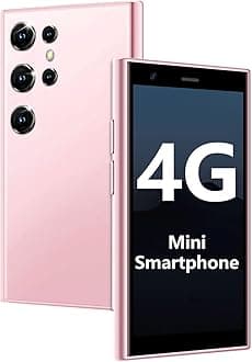 Mini Smartphone 4G Unlocked Kid's Smart Phone 3.0'' HD Touch Screen World's Smallest Cell Phone 2000mAh Battery Dual SIM Little Mobile Phone with Face ID Child Cellphone for Student 3GB+32GB Pink