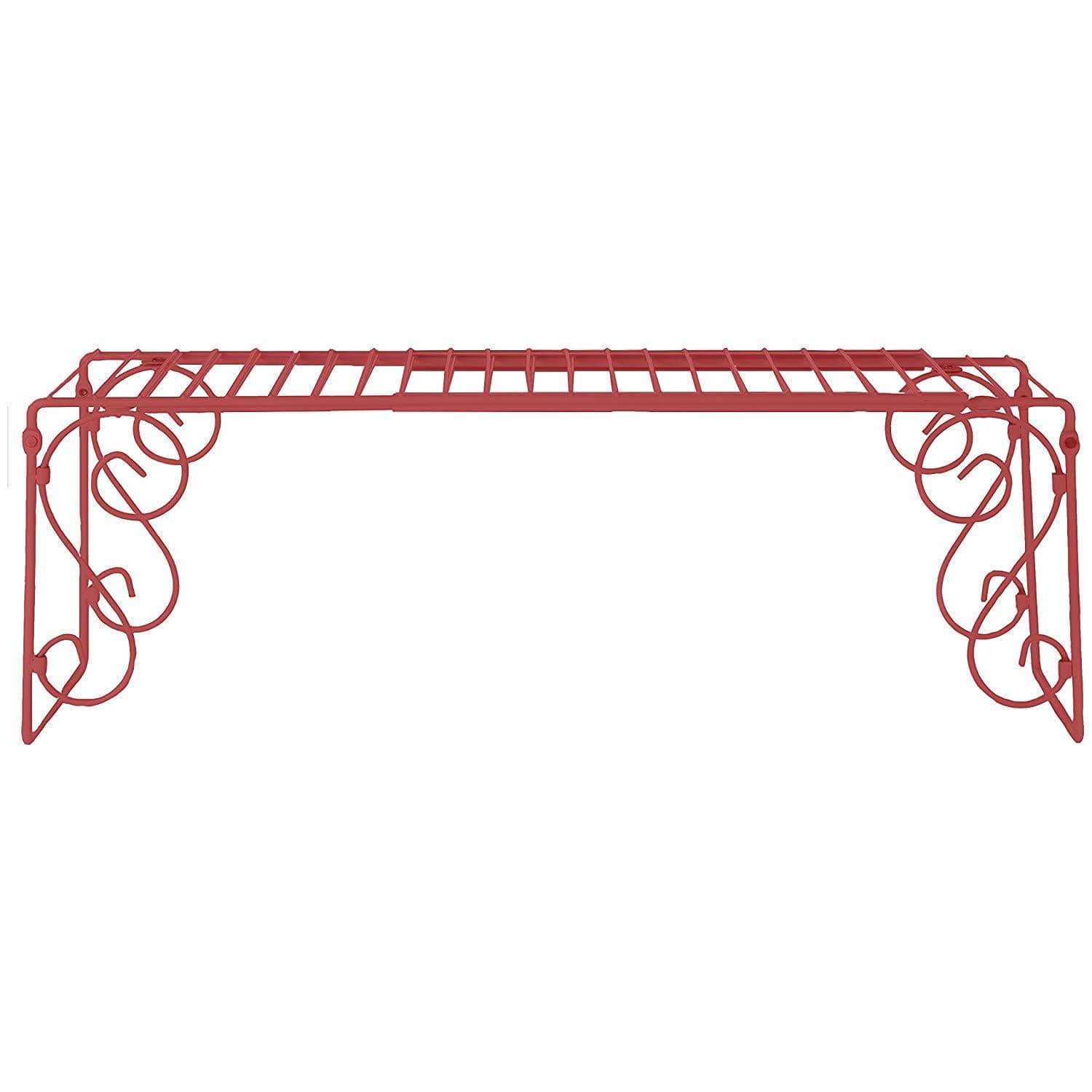 EXPANDABLE SCROLL METAL OVER THE SINK SHELF - RED