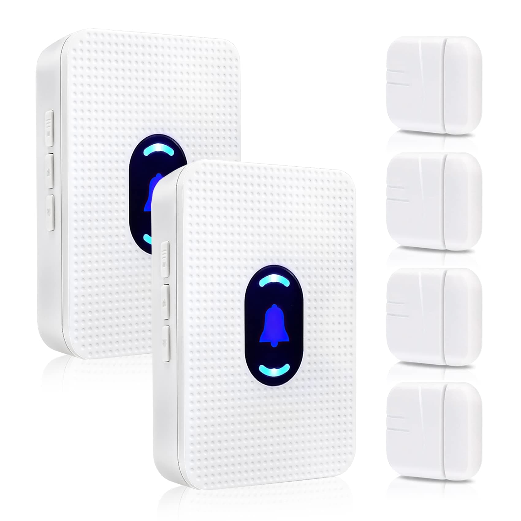 Daytech Wireless Door Chimes When Door Opens with 800ft Long Range, 20 Chimes, 5 Volume Levels Door Open Alarm for Home/Business/Store, Door Entry Alert System with 2 Receivers & 4 Sensors