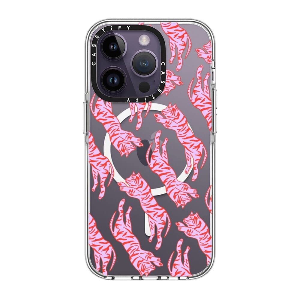 CASETiFYClear Case for iPhone 14 Pro Compatible with Magsafe - Tigers by Grace Owen