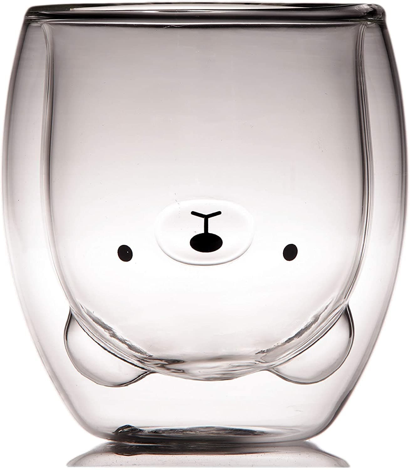 Coffee Cup, Tea Cup, Milk Cup, Double Wall Glass, Bear, 8.4 oz, office and personal cup