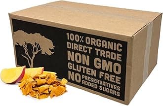 Mavuno Harvest Mango Dried Fruit Snacks | Unsweetened Organic Dried Mango Slices | Gluten Free Healthy Snacks for Kids and Adults | Vegan, Non GMO, Direct Trade | Bulk 10 Pounds
