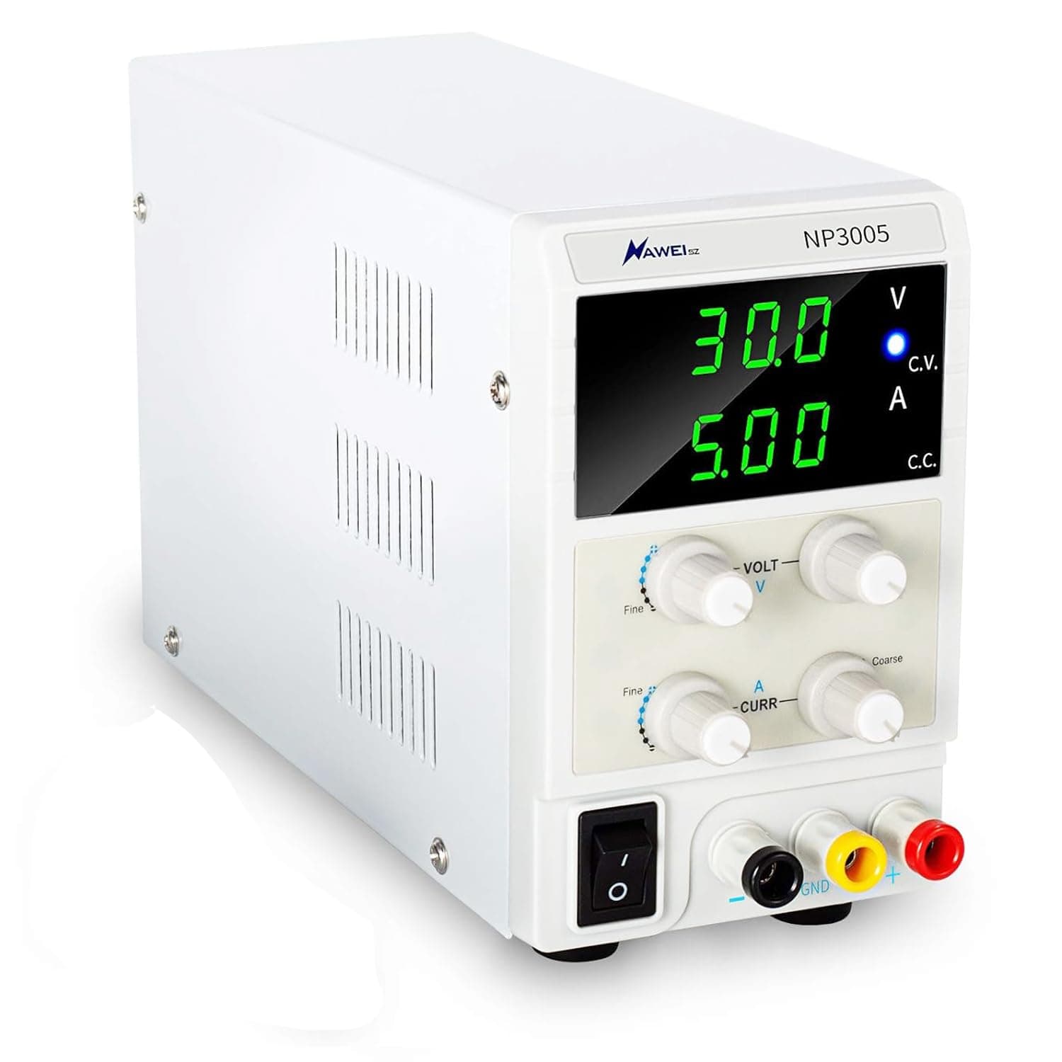 30V 5A DC Bench Power Supply Variable 3-Digital LED Display, Switching Lab Power Supply with Free Alligator Clip US Power Cord