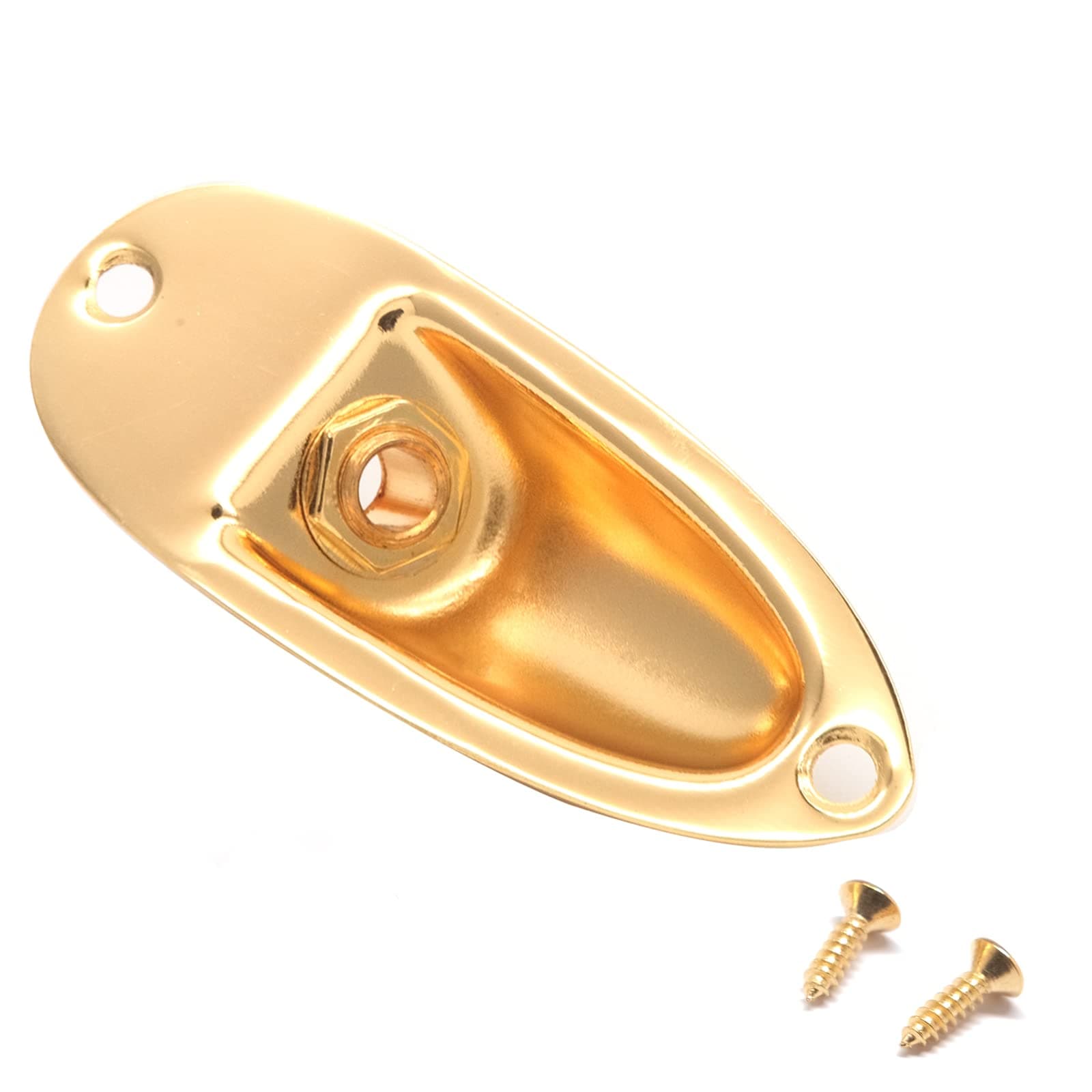 Guitar Input Jack Socket Plate Output Loaded Boat Style 1/4 Inch for Fender Stratocaster Strat St Mono Electric Guitar (Gold)