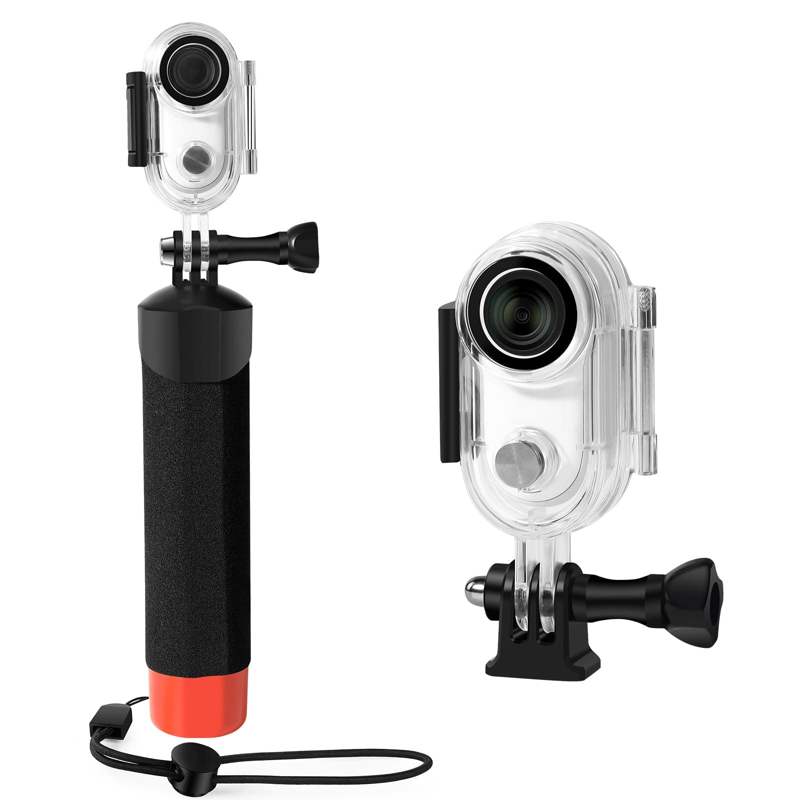 Waterproof Case&Floating Hand Grip Compatible with Insta360 GO 3 Lens, Protective Underwater Dive Housing Shell with Bracket Accessories for Insta360 GO 3