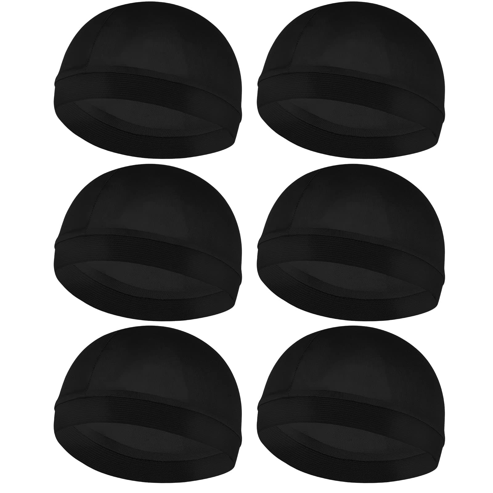 Molain 6Pcs Wave Cap for Men Silky Durags Elastic Band Wave Caps for 360 540 720 Waves Soft Breathable Satin Durag Unisex Adults Kids Skullies Beanies Hats Shower Cap